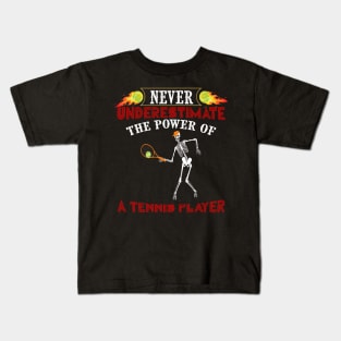 Never underestimate the power of a skeleton tennis player - kenin tennis player T-shirt Kids T-Shirt